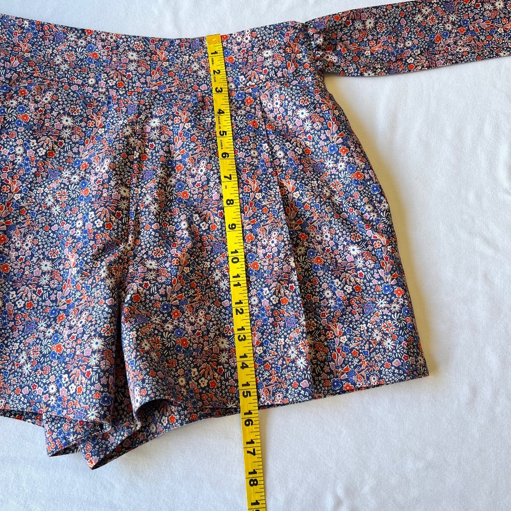 J.Crew Liberty of London Tana Lawn Floral Tie Waist Shorts Size 8 - Picture 11 of 14